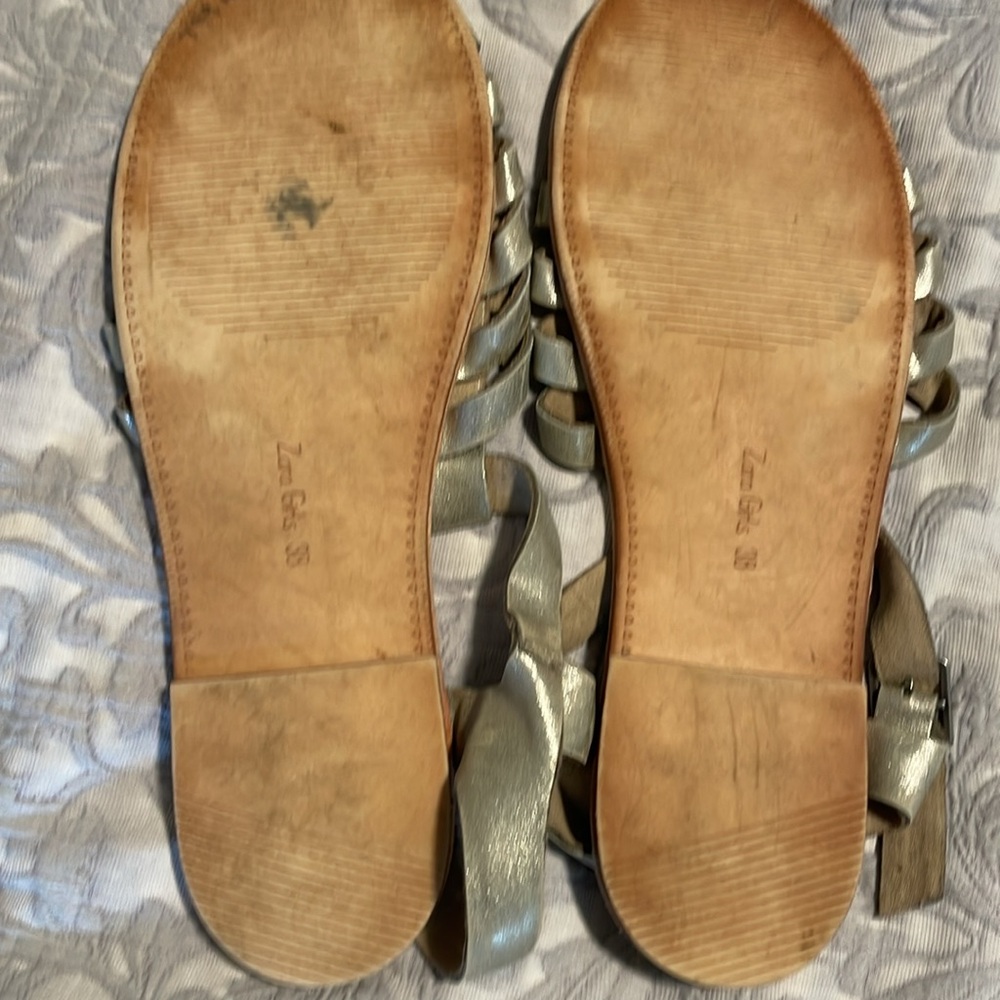 Zara Silver Strappy Sandals - Picture 3 of 5